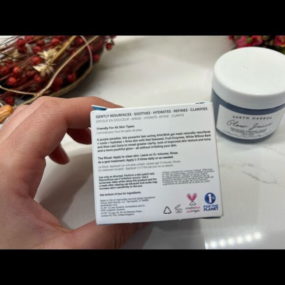 NWT Earth Harbor Glow Juice Refining Enzyme Mask 60 ml Red Seaweed+Fruit Enzymes - Picture 3 of 4